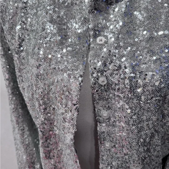 Good American Silver Sequin Cardigan - Picture 3 of 11